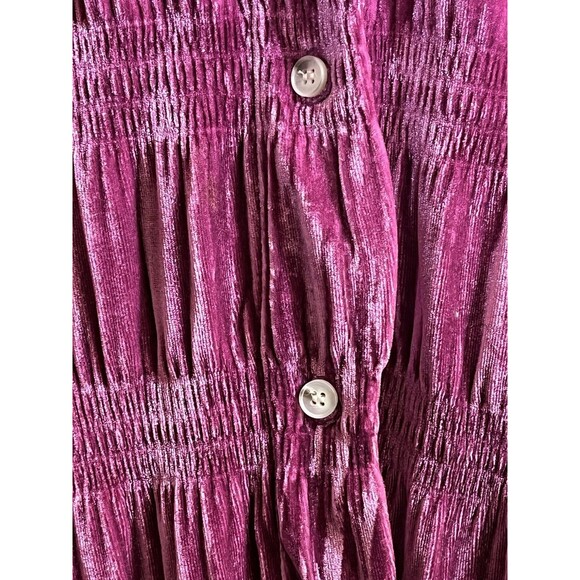 BiBi Love The Drama Hibiscus Purple Velvet Blouse XL - Picture 4 of 11